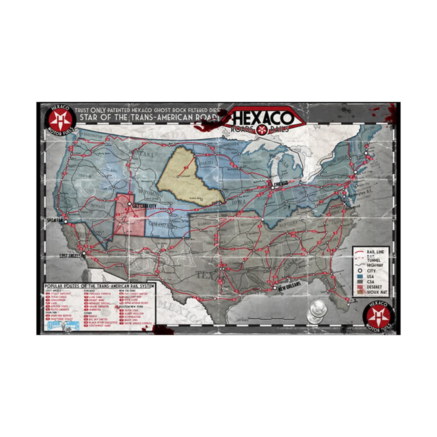 Deadlands Noir Map: New Orleans/Hexaco (Savage Worlds, S2P10703),Used