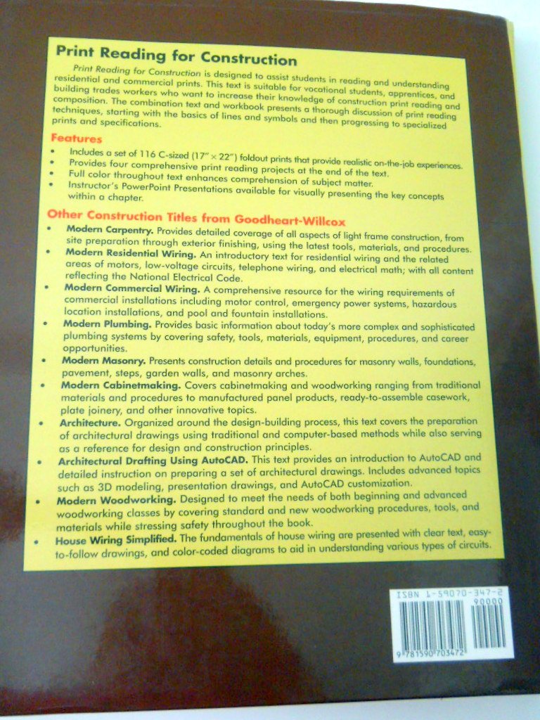 Goodheart-Wilcox Publisher Print Reading for Construction: Residential & Commercial Set - Essential Guide for Builders and Contractors