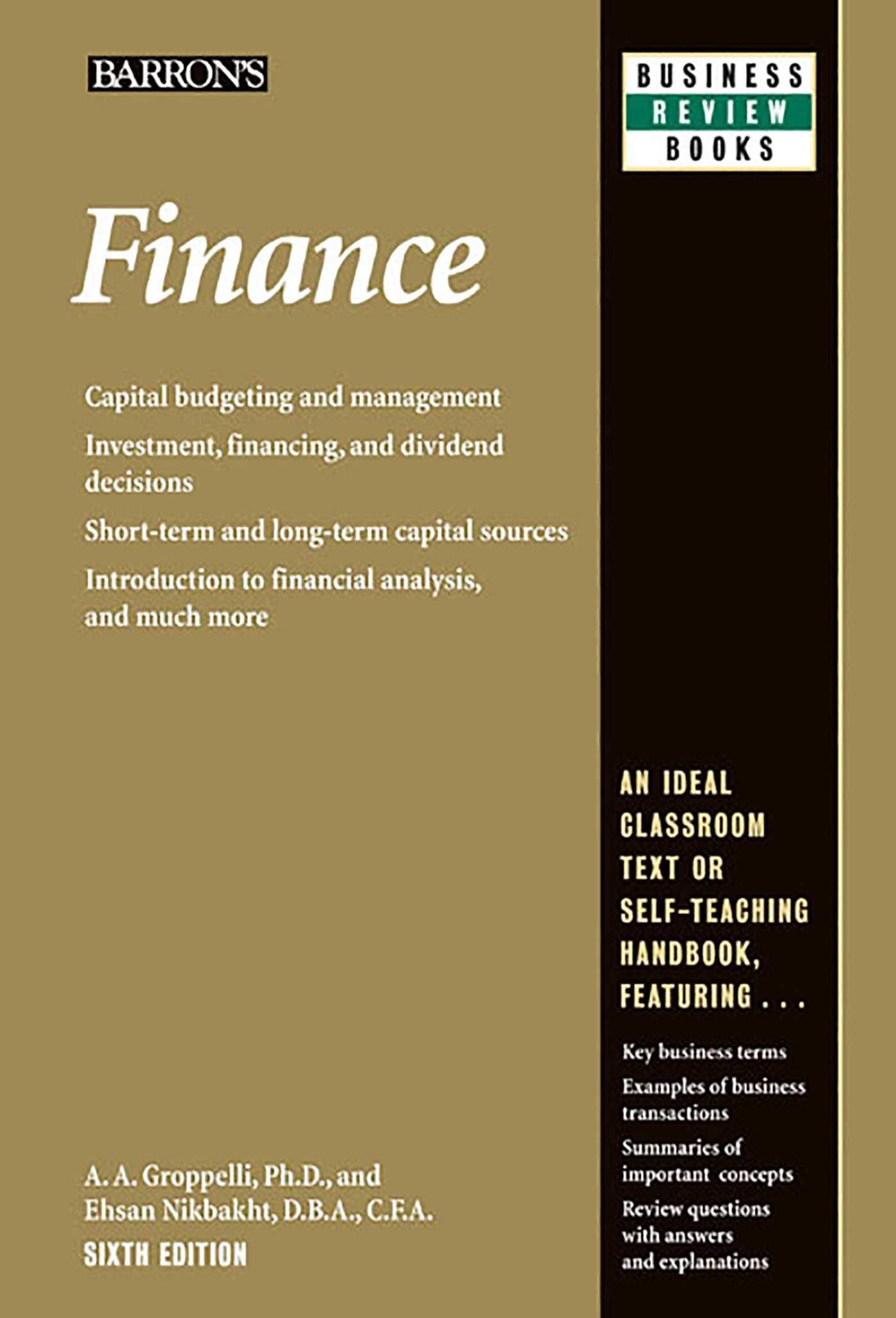 Finance (Barron's Business Review Series),Used