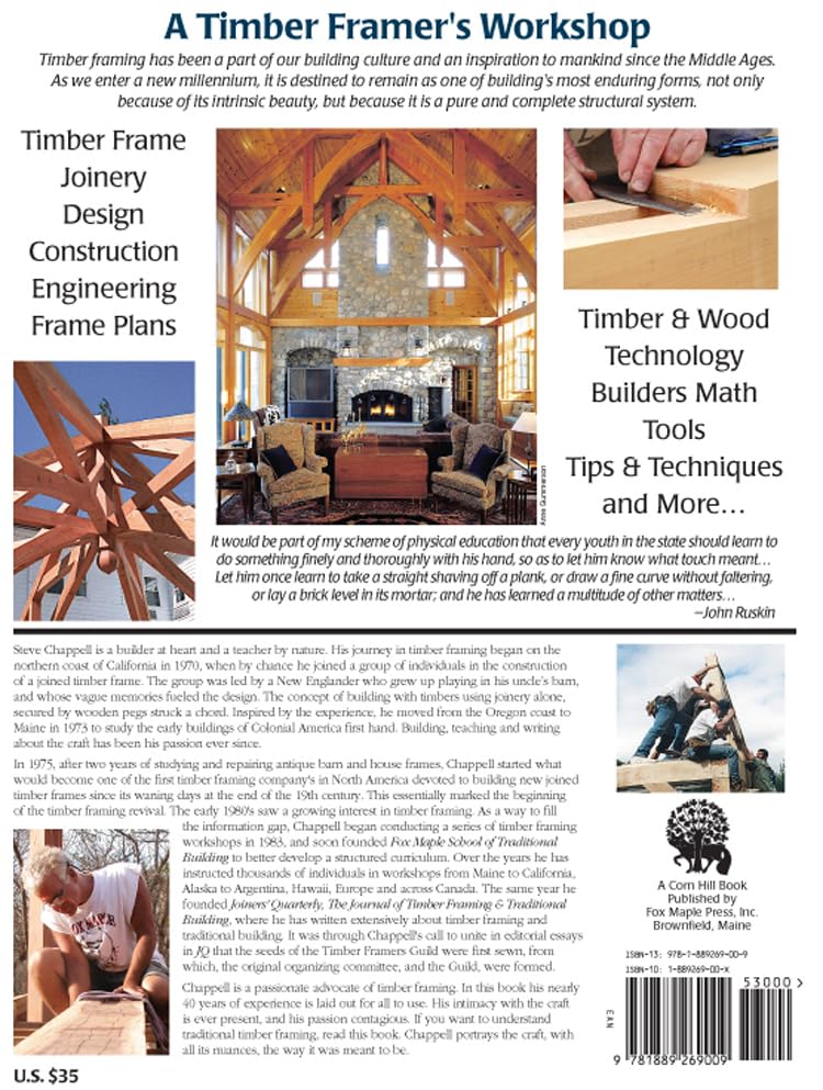 A Timber Framer's Workshop: Joinery & Design Essentials for Building Traditional Timber Frames,New