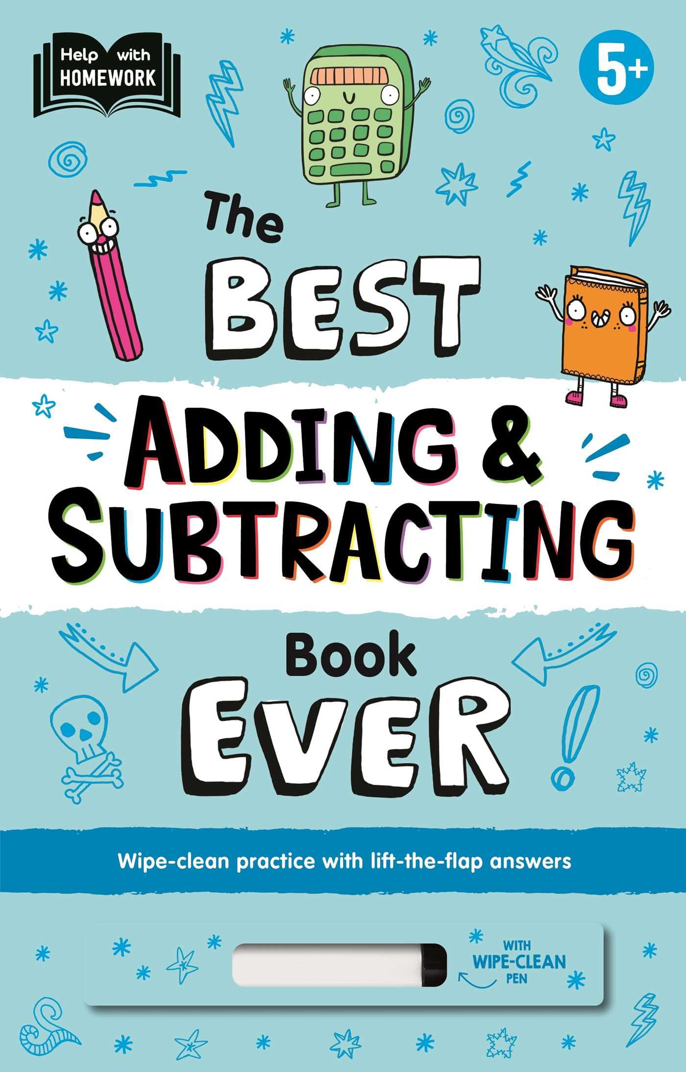 The Best Adding & Subtracting Book Ever: WipeClean Workbook with LifttheFlap Answers for Ages 5 & Up,New