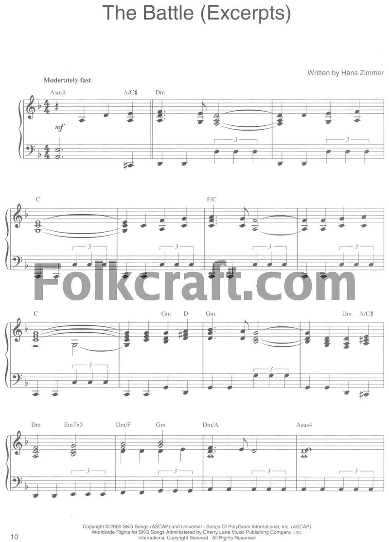 Gladiator: Music From The Dreamworks Motion Picture Piano, Vocal And Guitar Chords