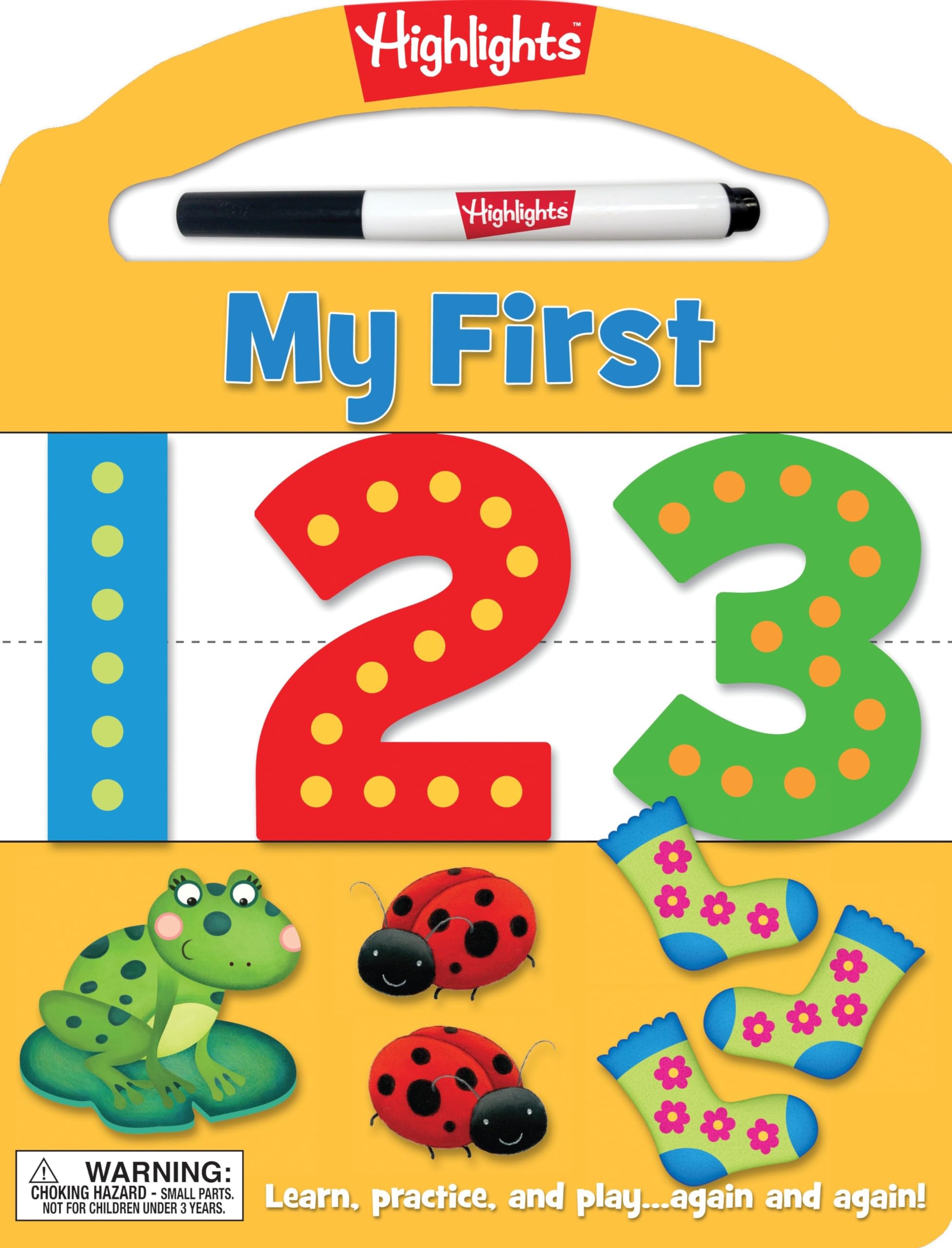 My First 123: Learn, practice, and play again and again! (Highlights My First WriteOn WipeOff Board Books),Used