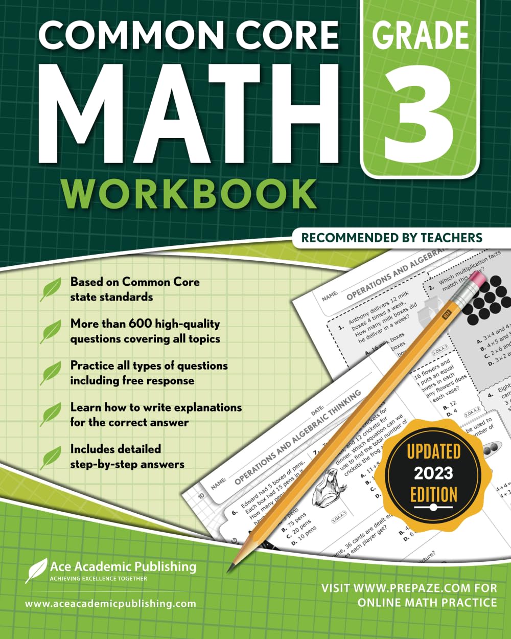 3rd Grade Math Workbook: CommonCore Math Workbook,Used