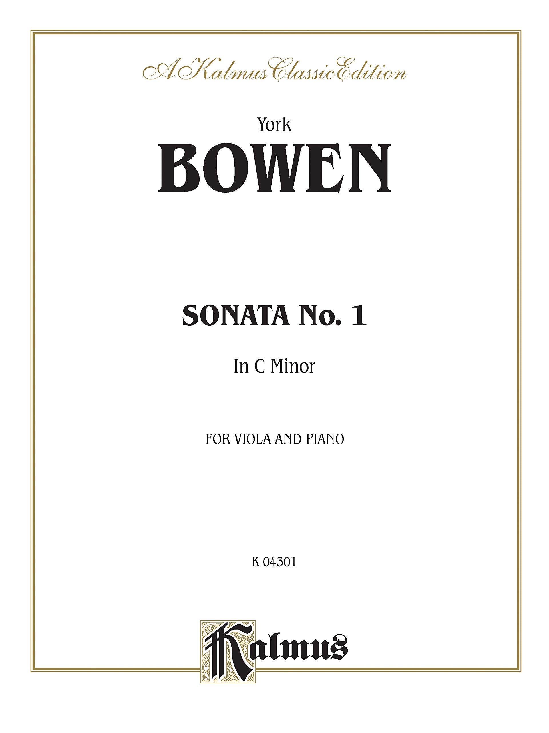 Sonata No. 1 in C Minor, Kalmus Edition,Used
