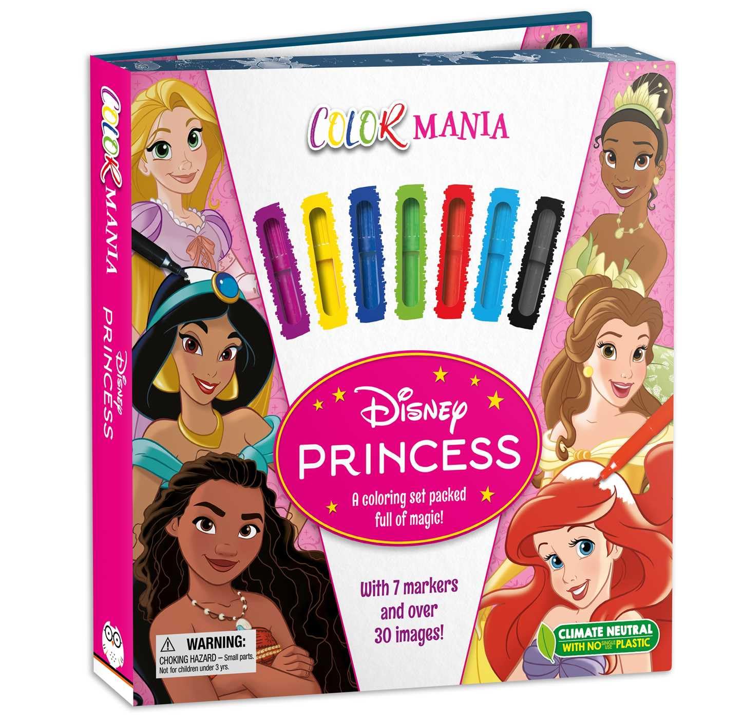 Disney Princess: Colormania: with 7 Felt Tip Pens and 30 Pages of Coloring,New