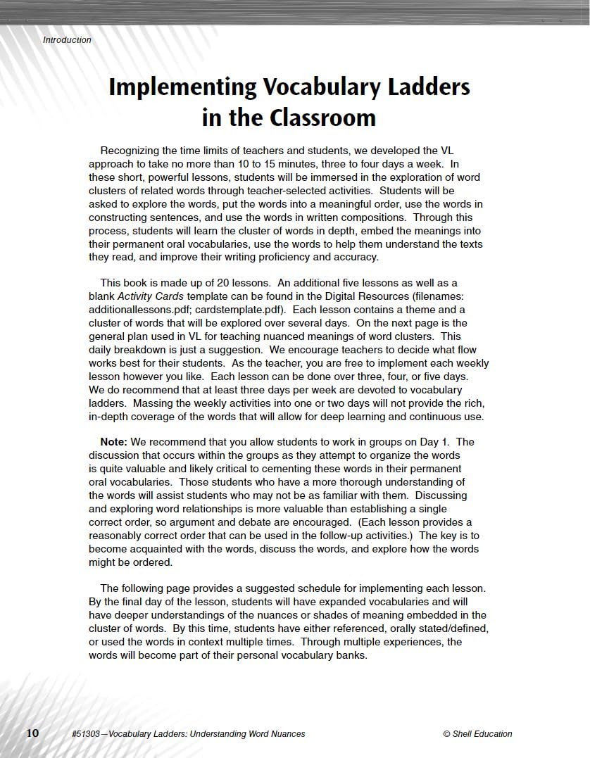 Vocabulary Ladders: Understanding Word Nuances Level 4,Used