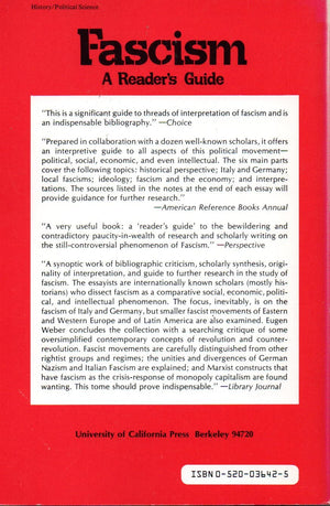 Fascism: A Readers' Guide : Analysis, Interpretations, Bibliography,Used