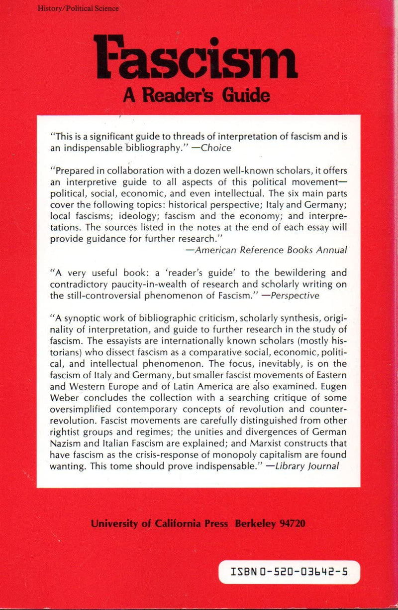 Fascism: A Readers' Guide : Analysis, Interpretations, Bibliography,Used