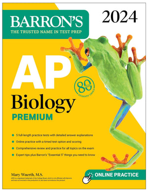 AP Biology Premium, 2024: Comprehensive Review With 5 Practice Tests + an Online Timed Test Option (Barron's AP Prep),Used