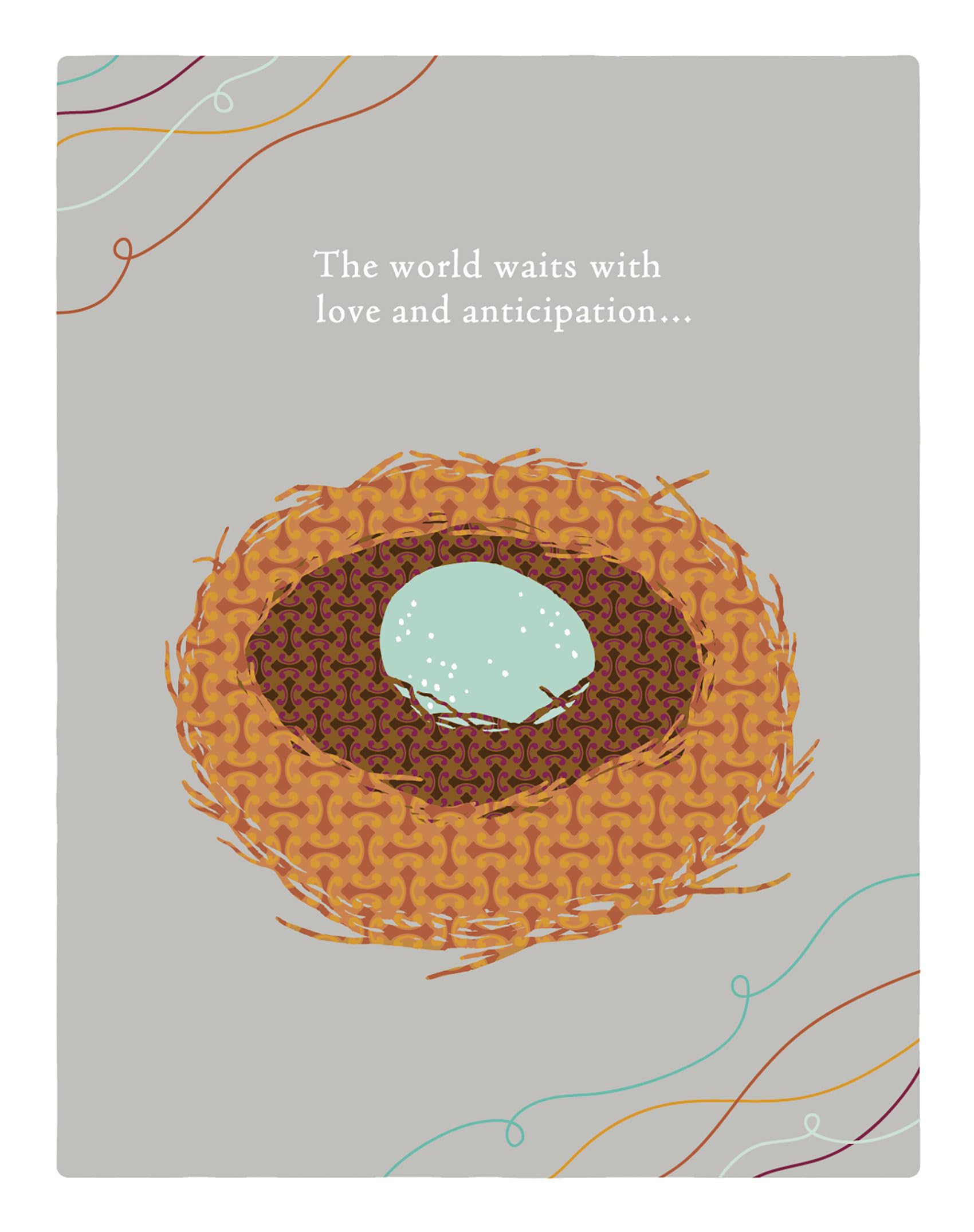 Positively Green Greeting Cards: Baby Shower  The World Waits With Love (Pack Of 6)