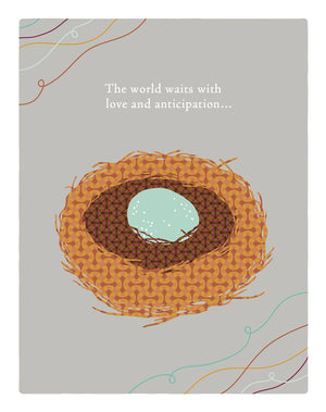 Positively Green Greeting Cards: Baby Shower  The World Waits With Love (Pack Of 6)