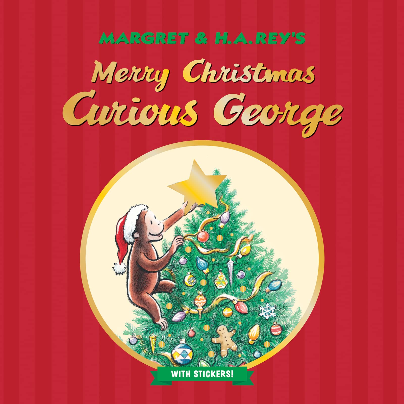 Merry Christmas, Curious George with Stickers: A Christmas Holiday Book for Kids,Used