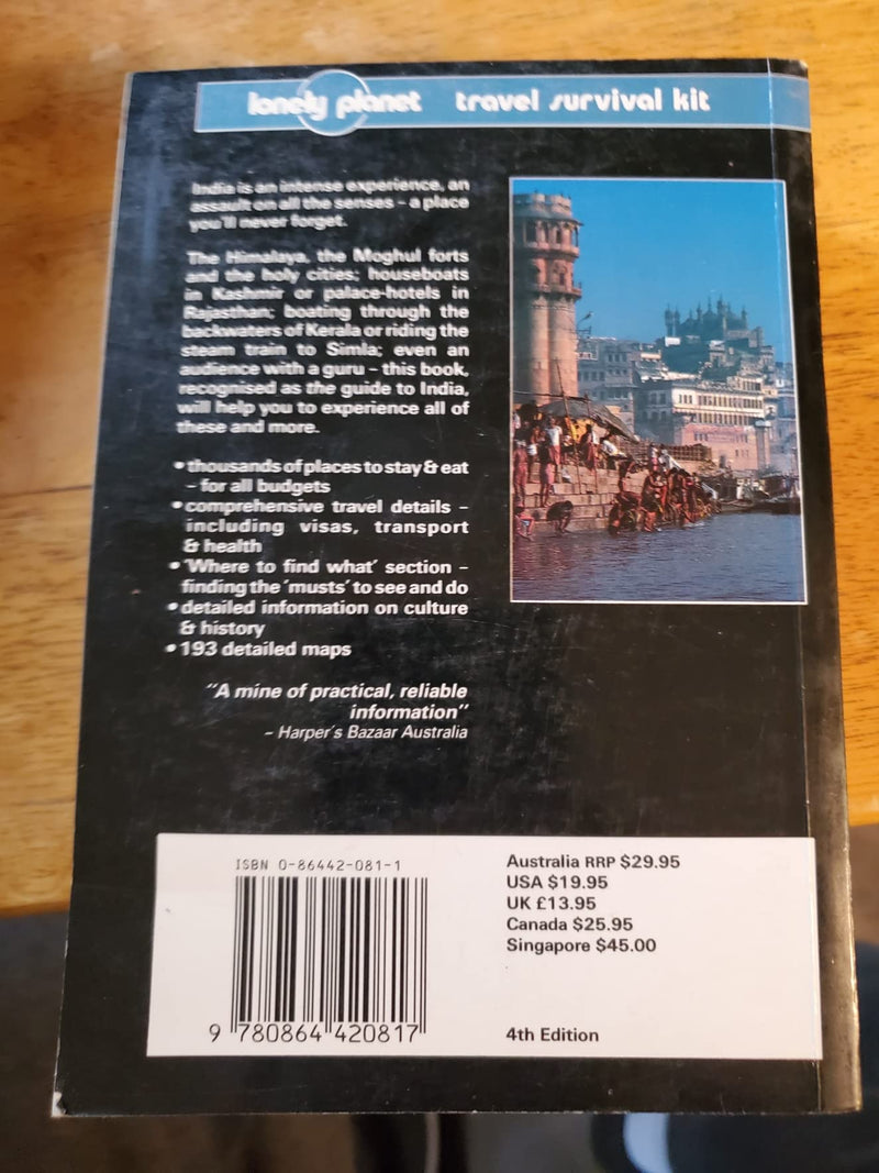India: A Travel Survival Kit (Lonely Planet India),Used