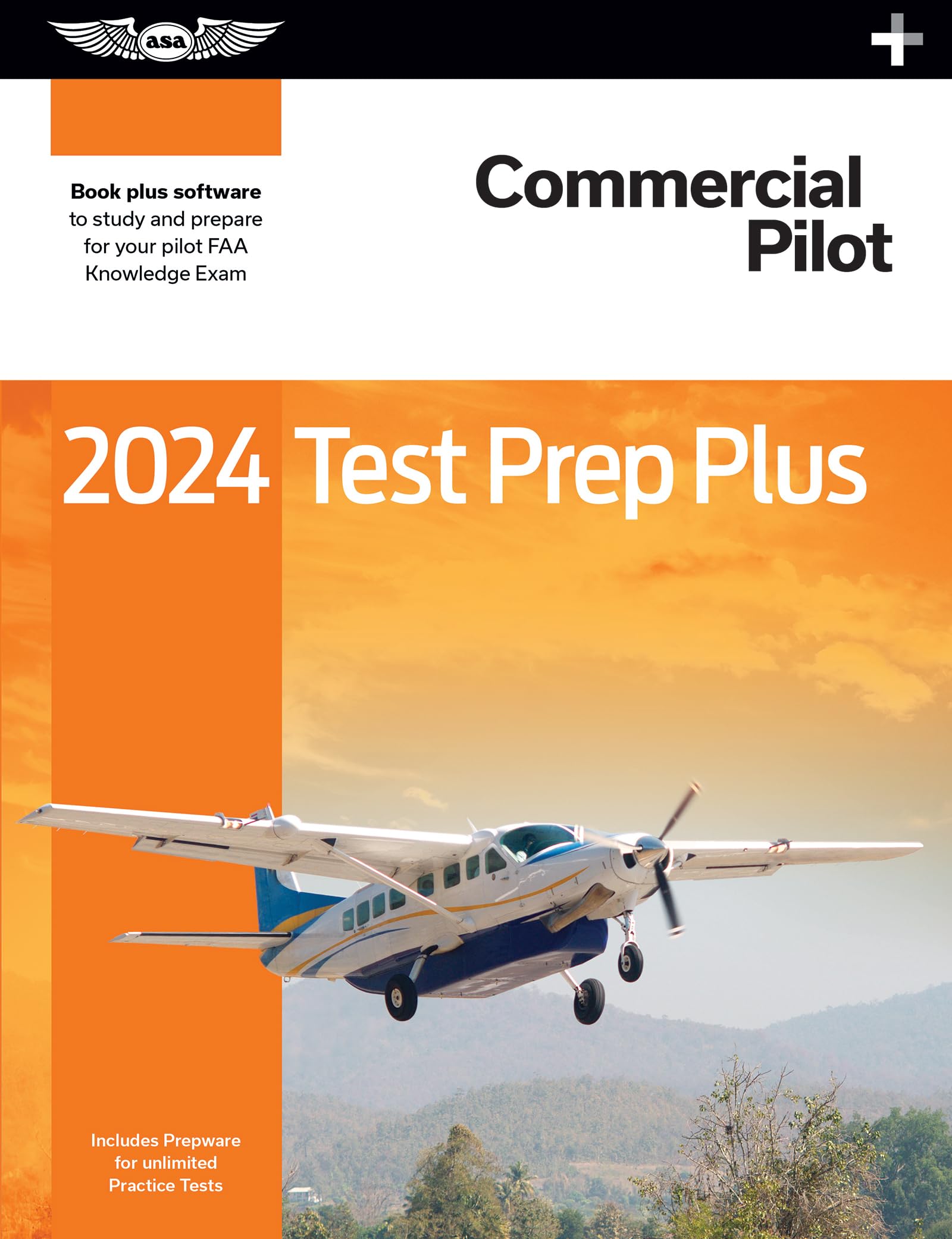2024 Commercial Pilot Test Prep Plus: Paperback Plus Software To Study And Prepare For Your Pilot Faa Knowledge Exam (Asa Test P,Used