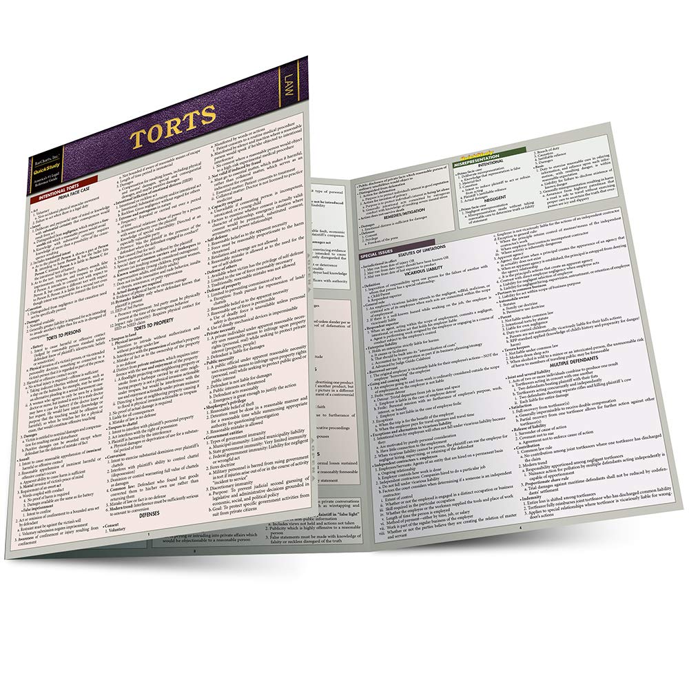 Torts Quickstudy Laminated Reference Guide (Quickstudy Law)