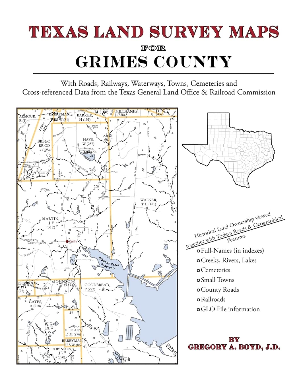 Texas Land Survey Maps for Grimes County,Used