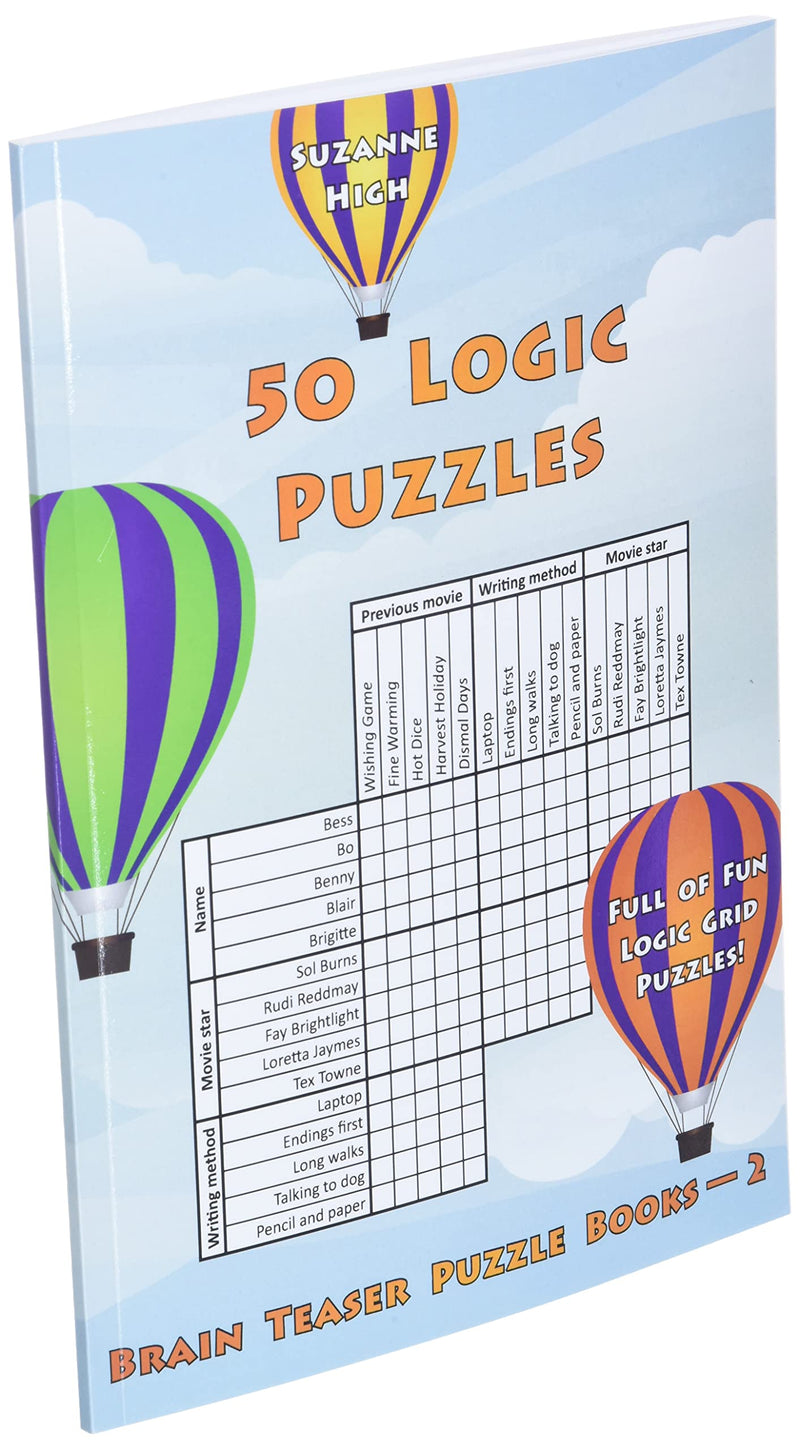 50 Logic Puzzles: Full of Fun Logic Grid Puzzles! (Brain Teaser Puzzle Books),New