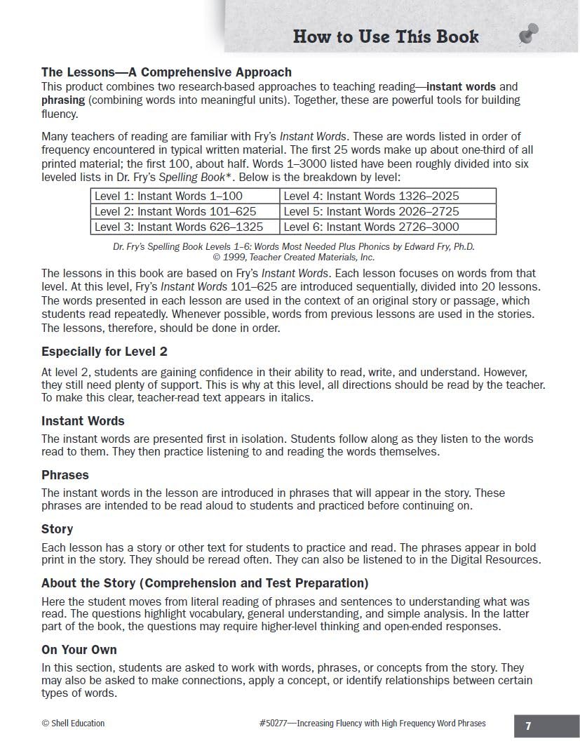 Increasing Fluency with High Frequency Word Phrases Grade 2 (Increasing Fluency Using High Frequency Word Phrases),New