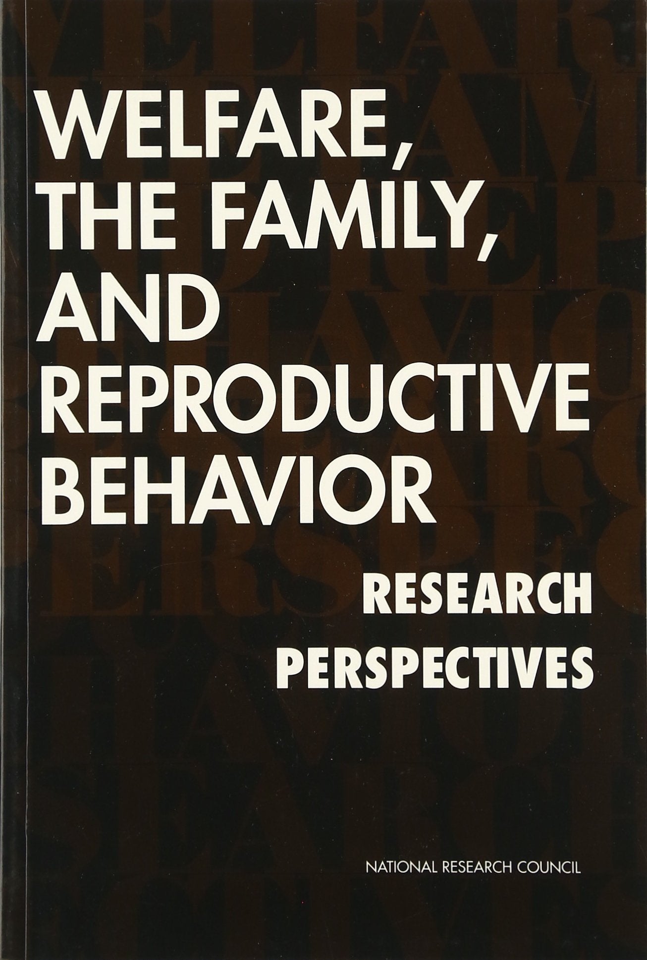 Welfare, The Family, And Reproductive Behavior: Research Perspectives