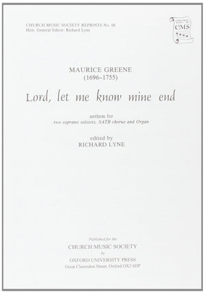 Lord, let me know mine end (Church Music Society publications),Used