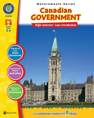 Canadian Government Gr. 58 (North American Governments)  Classroom Complete Press,Used