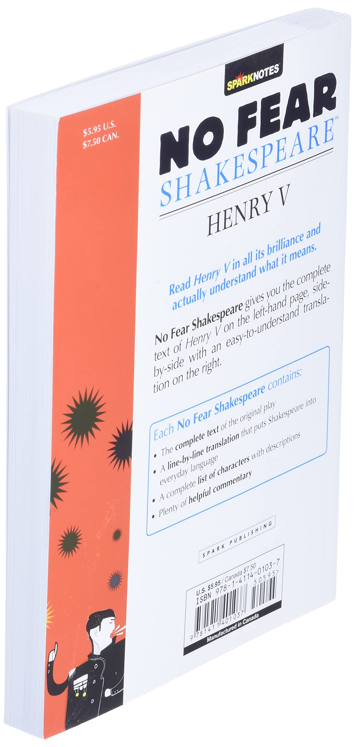 Henry V: No Fear Shakespeare SidebySide Plain English,Used