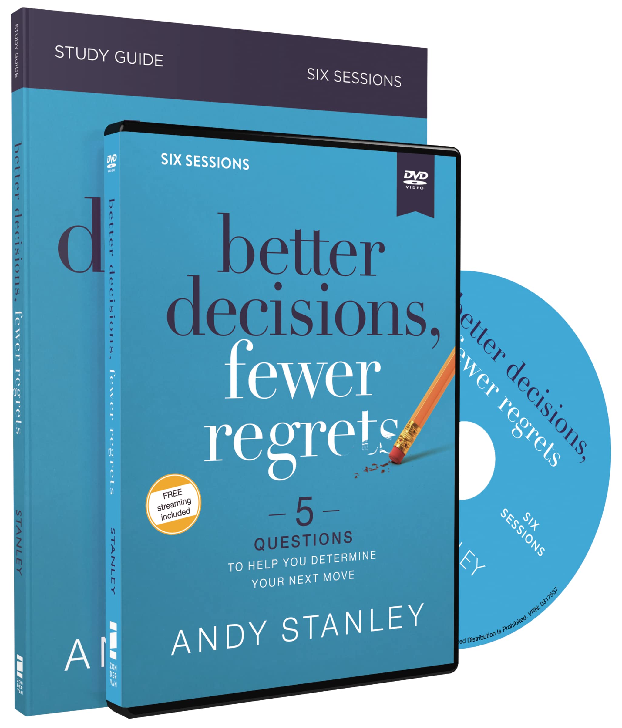 Better Decisions, Fewer Regrets Study Guide with DVD: 5 Questions to Help You Determine Your Next Move,Used