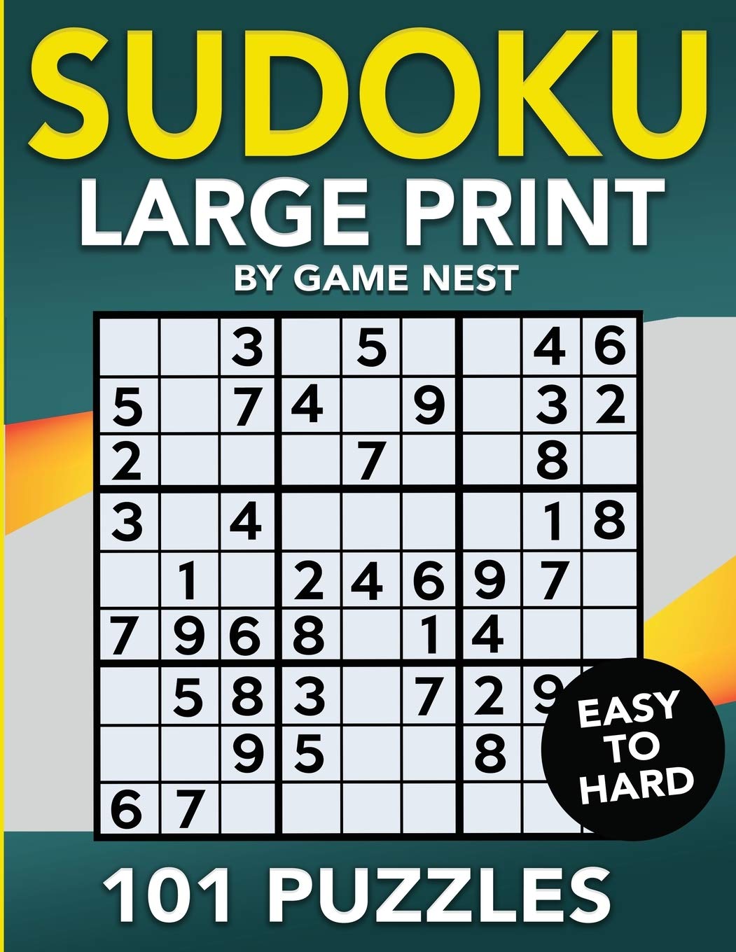 Sudoku Large Print 101 Puzzles Easy to Hard: One Puzzle Per Page  Easy, Medium, and Hard Large Print Puzzle Book For Adults (Pu,Used