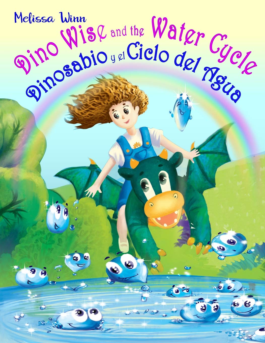 Dino Wise and the Water Cycle. Dinosabio y el Ciclo del Agua: English Spanish Books for Kids. Second Language for Infant. Biling,Used