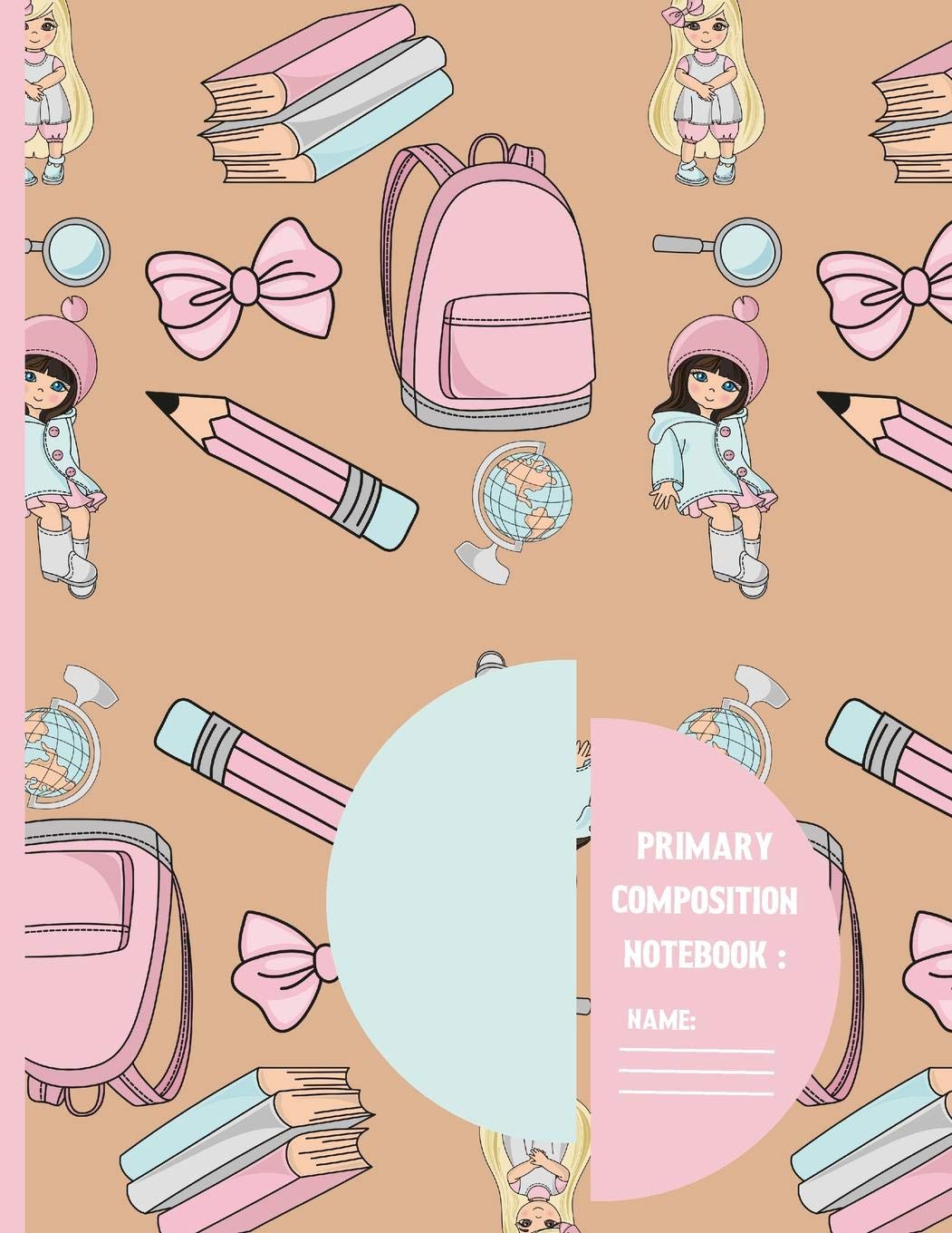 Primary composition notebook: Pink Back to school pattern Story Paper to write in for Girls 120 pages (8.5 x 11 Inch).,Used