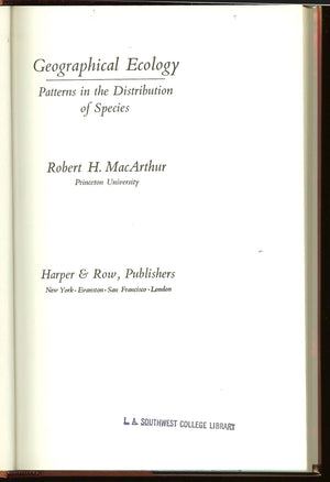 Geographical ecology; patterns in the distribution of species,Used