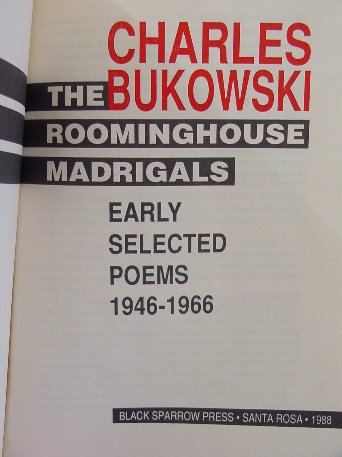 The Roominghouse Madrigals: Early Selected Poems, 19461966,New