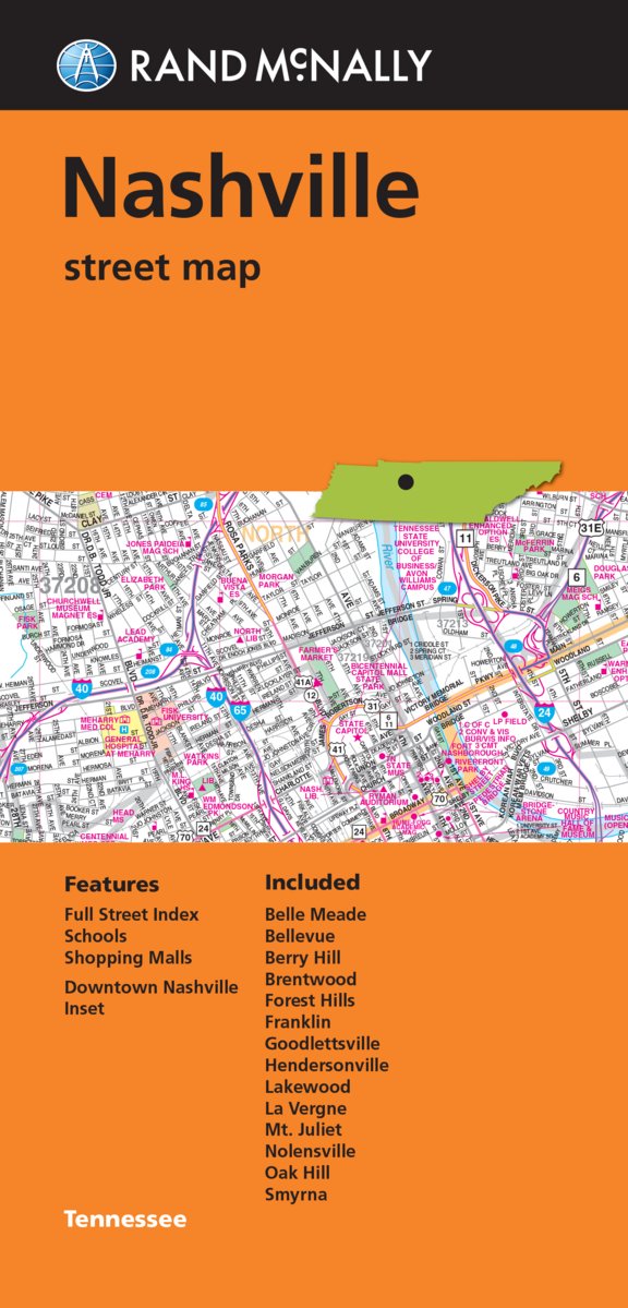 Folded Map: Nashville Street Map