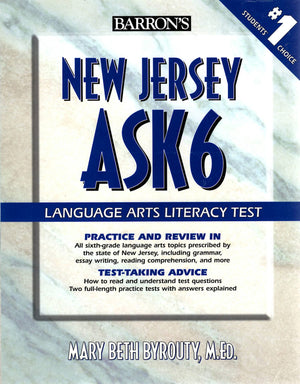 Barron's New Jersey Ask6 Language Arts Literacy Test,Used