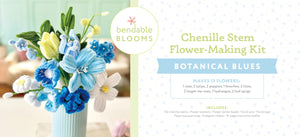 Bendable Blooms Chenille Stem FlowerMaking Kit Botanical Blues: Everything You Need To Make A Beautiful Floral Bouquet: Over 14