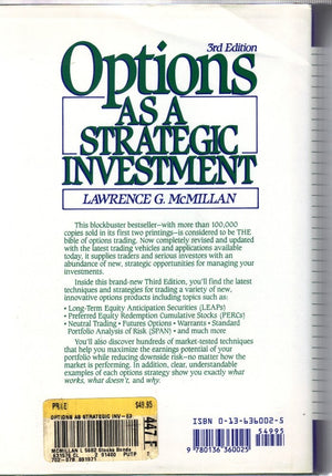 Options As A Strategic Investment, Third Edition,Used
