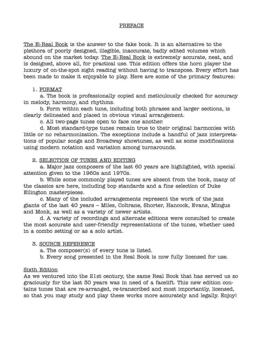 The Eb Real Book, Sixth Edition,Used