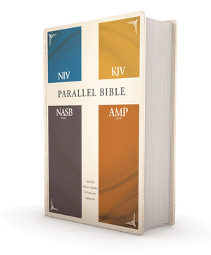 NIV, KJV, NASB, Amplified, Parallel Bible, Hardcover: Four Bible Versions Together for Study and Comparison,New