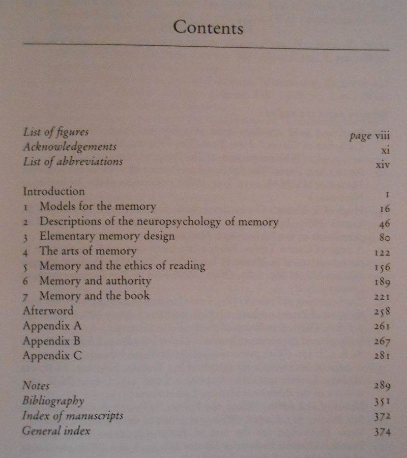 The Book of Memory: A Study of Memory in Medieval Culture (Cambridge Studies in Medieval Literature, Series Number 10),Used