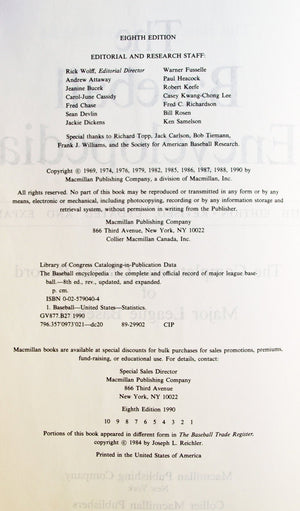 The Baseball Encyclopedia: The Complete and Official Record of Major League Baseball,New