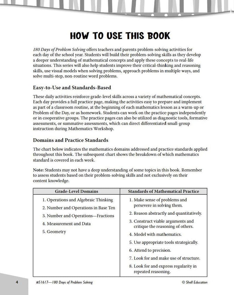180 Days of Problem Solving for Fifth Grade  Build Math Fluency with this 5th Grade Math Workbook (180 Days of Practice),Used