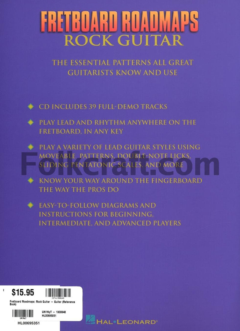 Fretboard Roadmaps: Rock Guitar: The Essential Guitar Patterns That All The Pros Know And Use,Used