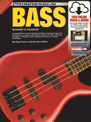 54044  Progressive Bass  Book/Online Video & Audio,Used