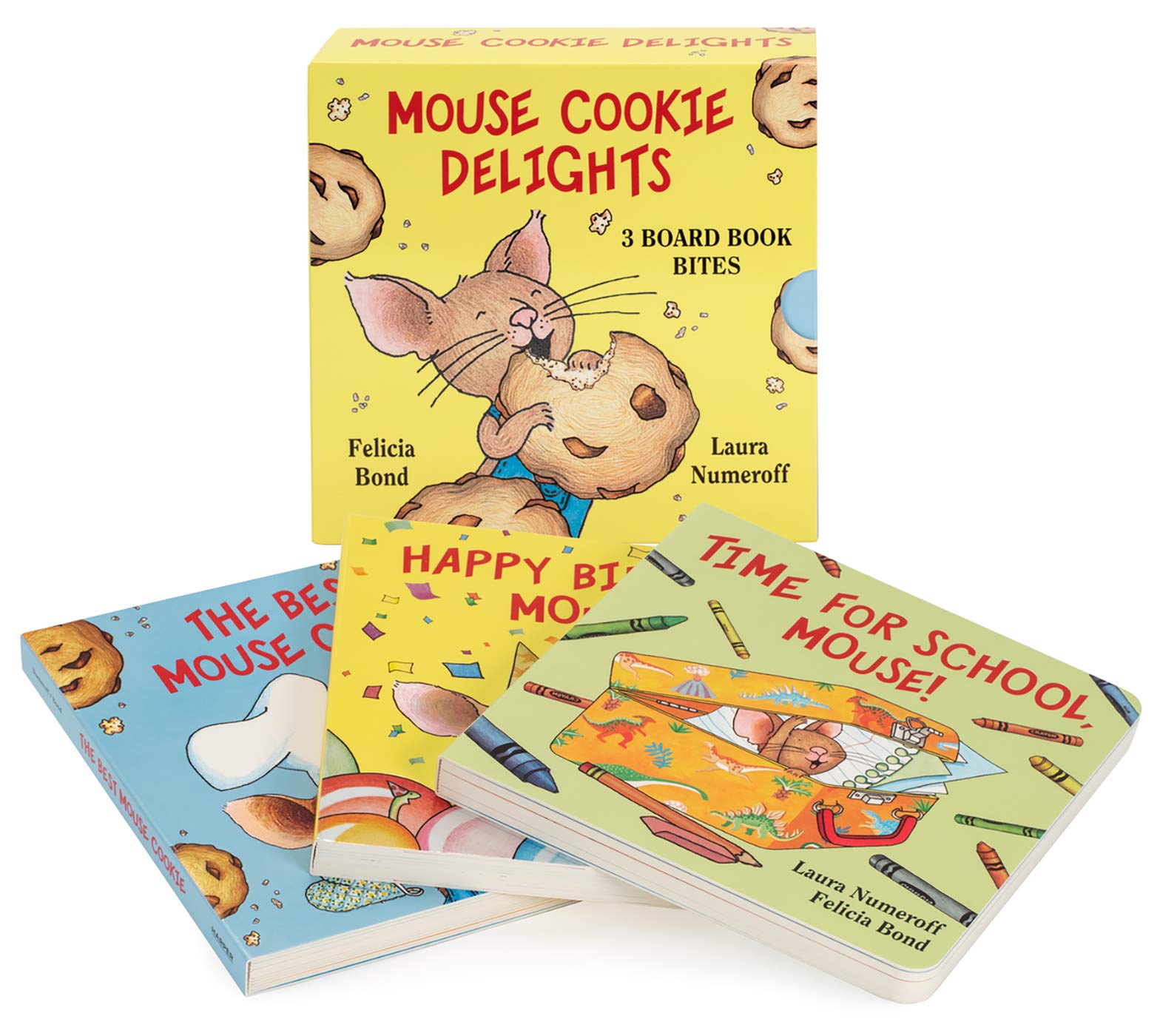 Mouse Cookie Delights: 3 Board Book Bites: The Best Mouse Cookie; Happy Birthday, Mouse!; Time for School, Mouse! (If You Give..,Used