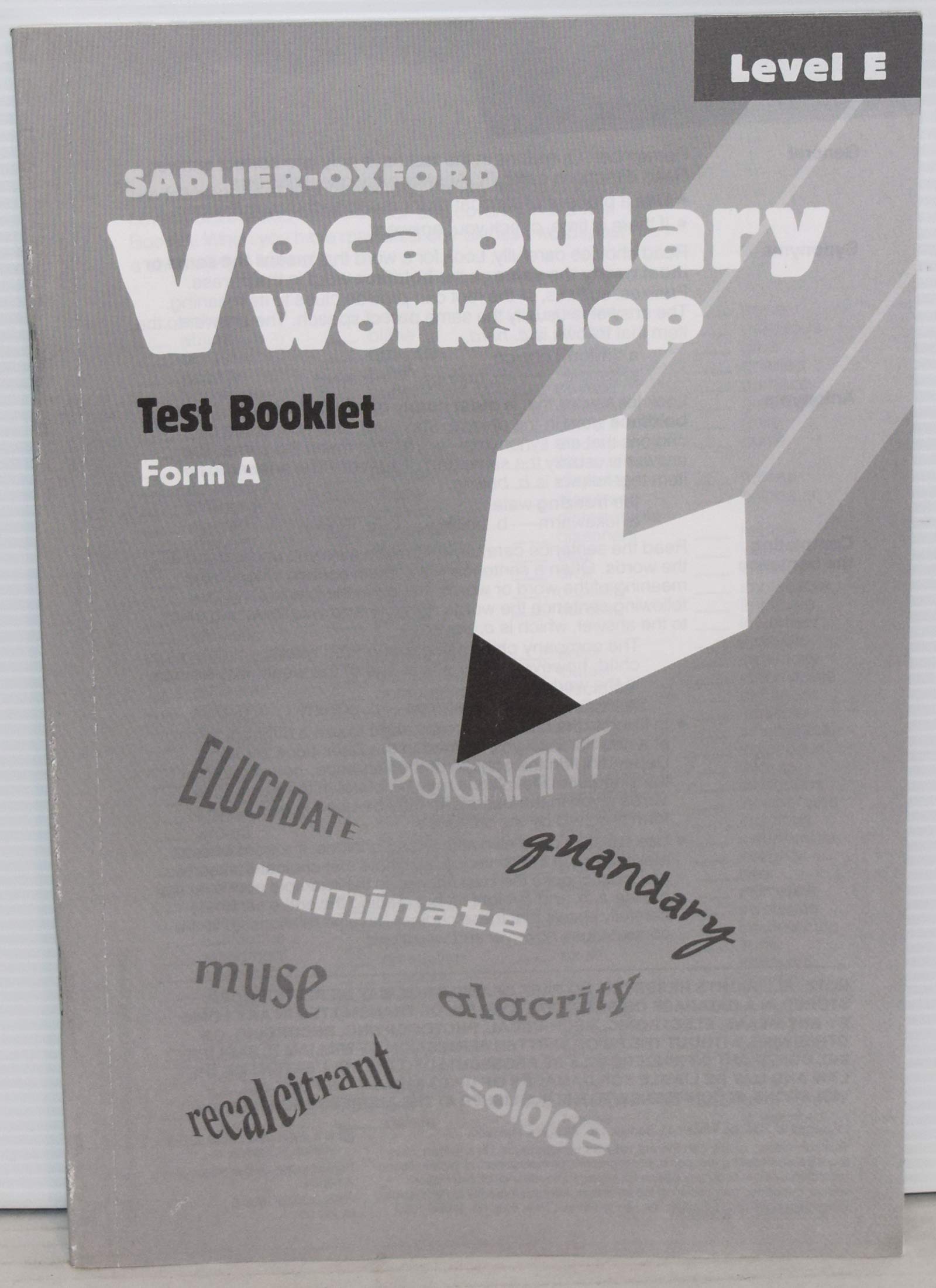 Vocabulary Workshop : Test Book Level E Form A,Used