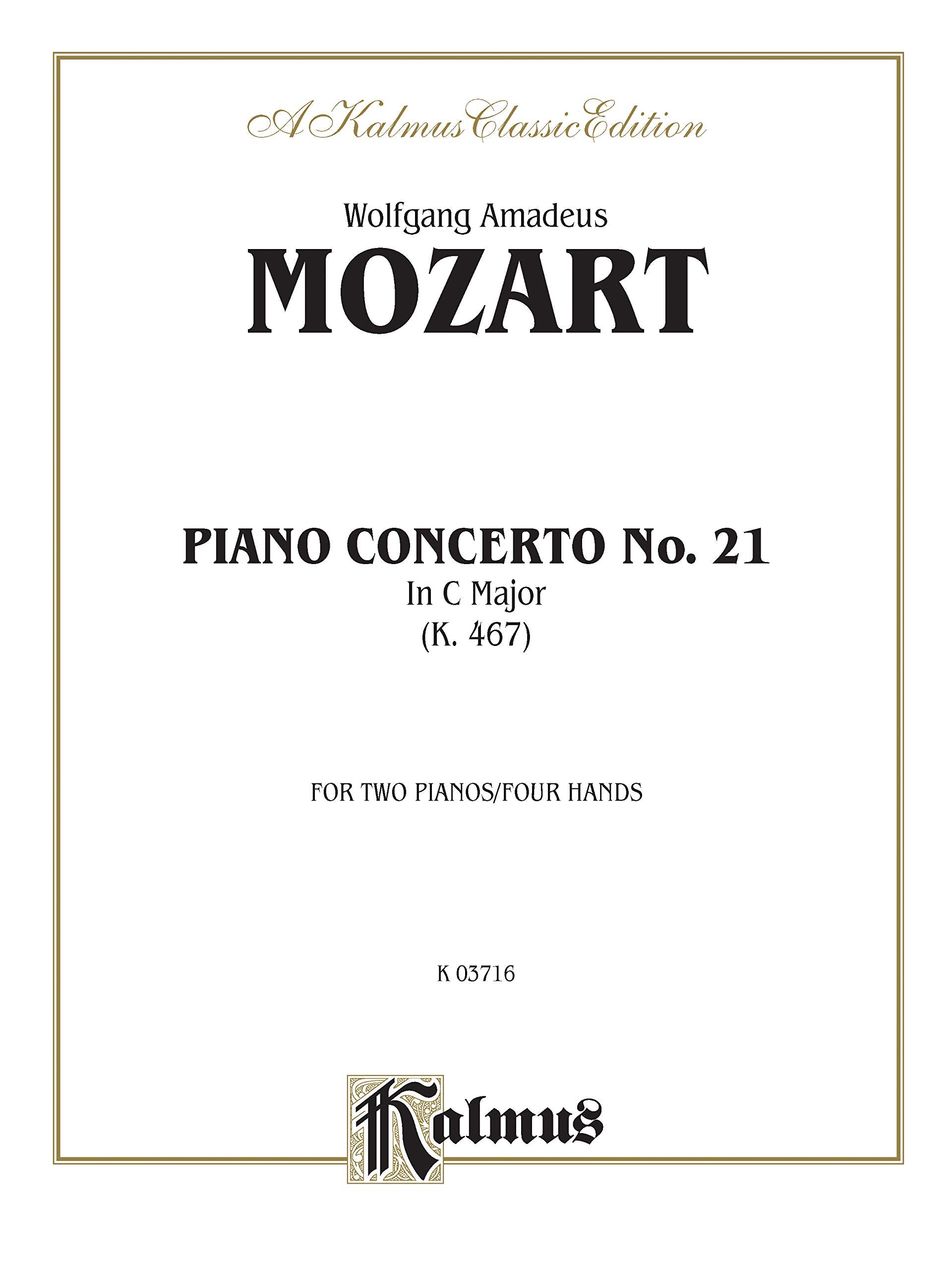 Piano Concerto No. 21 in C, K. 467 (Kalmus Edition),Used