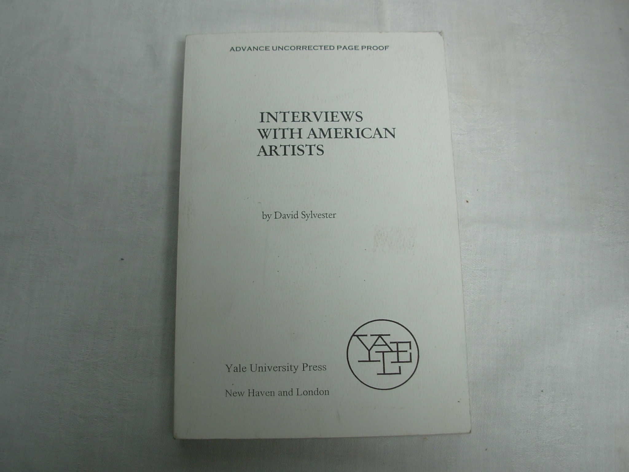 Interviews with American Artists,Used