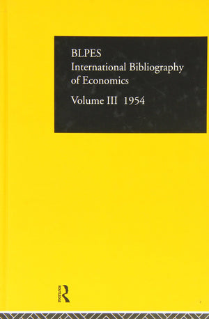 Intl Biblio Econom 1954 Vol 3 (IBSS ECONOMICS),Used