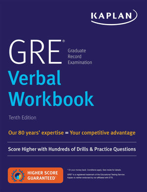 GRE Verbal Workbook: Score Higher with Hundreds of Drills & Practice Questions (Kaplan Test Prep),Used